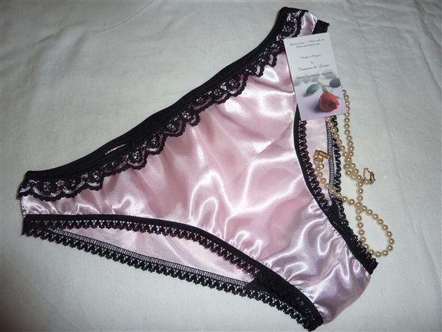 Pink & Black satin bikini briefs